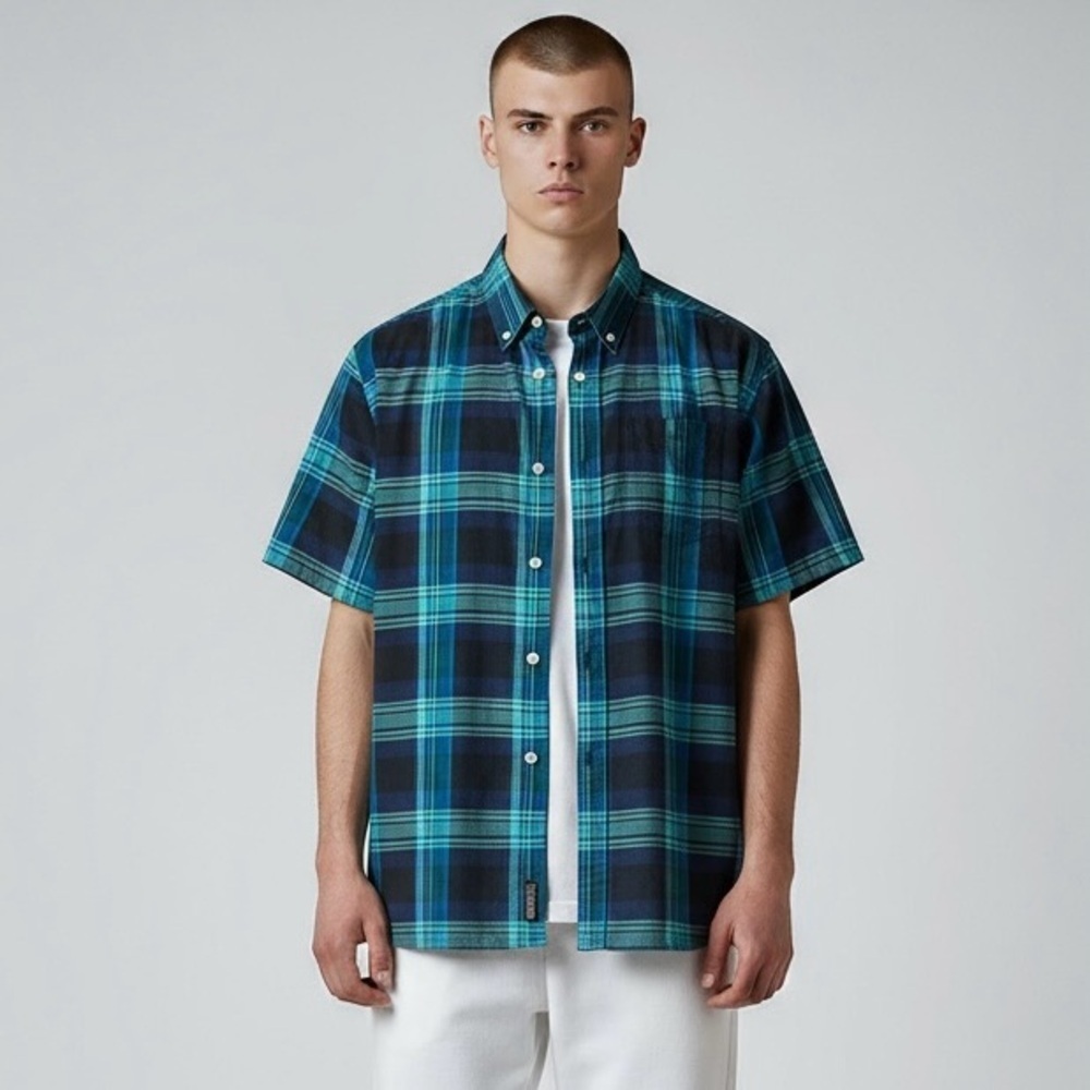 🌻PATAGONIA Blue Check Button-Up Short Sleeve Shirt XL